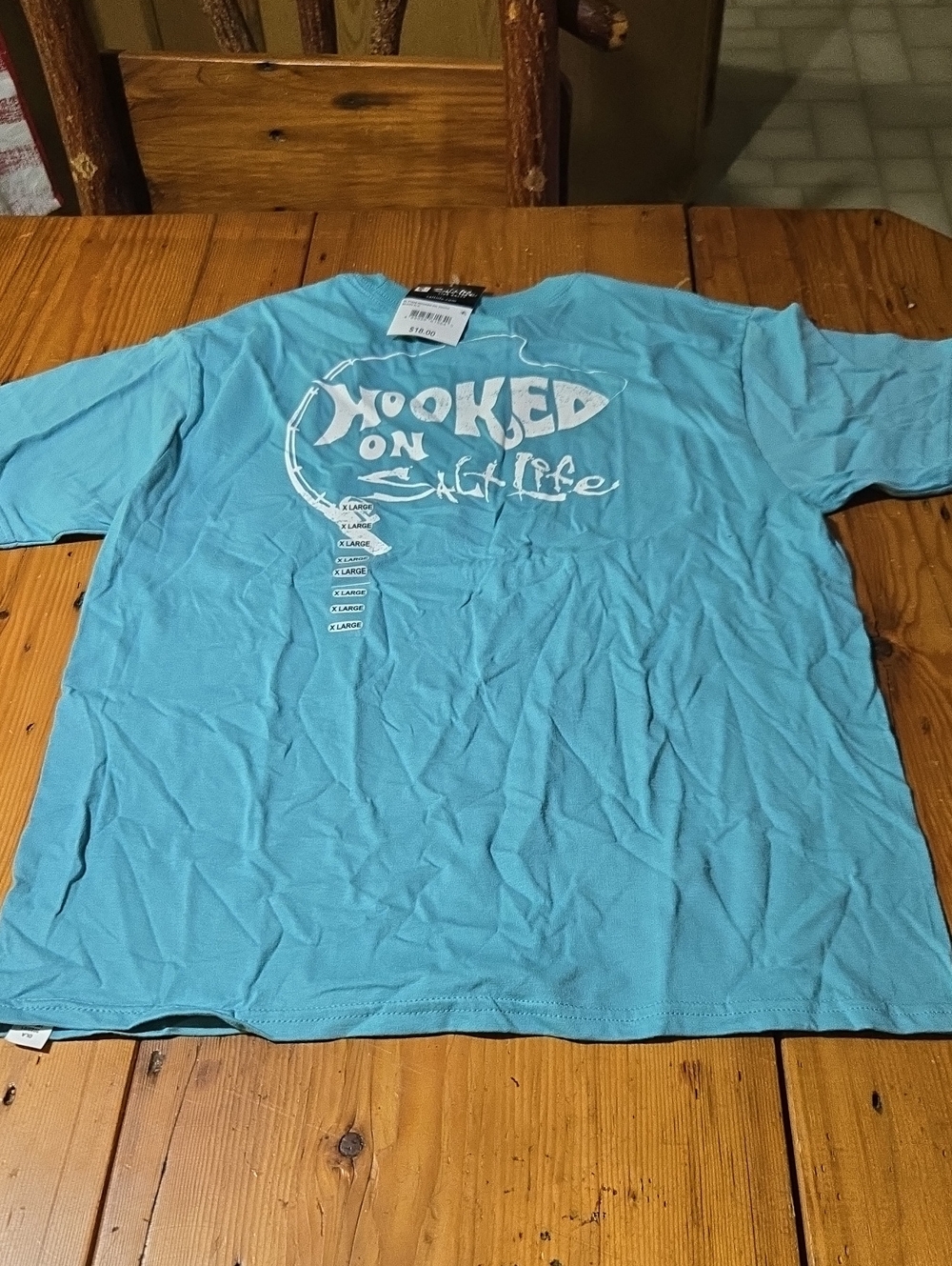 Nwt Hooked On Salt Life Tee - Light Blue Sz Xl